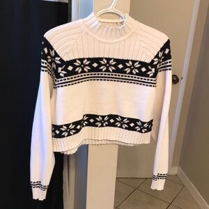 La Hearts Black and White Turtleneck Sweater